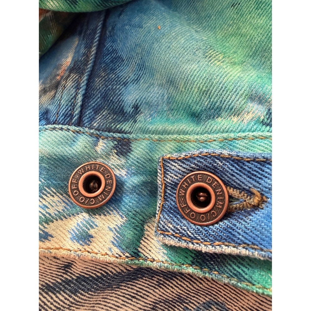 Off-White 2019 Multi-Color Tie-Dye Denim Jacket Virgil Abloh Mens XL - Picture 14 of 16